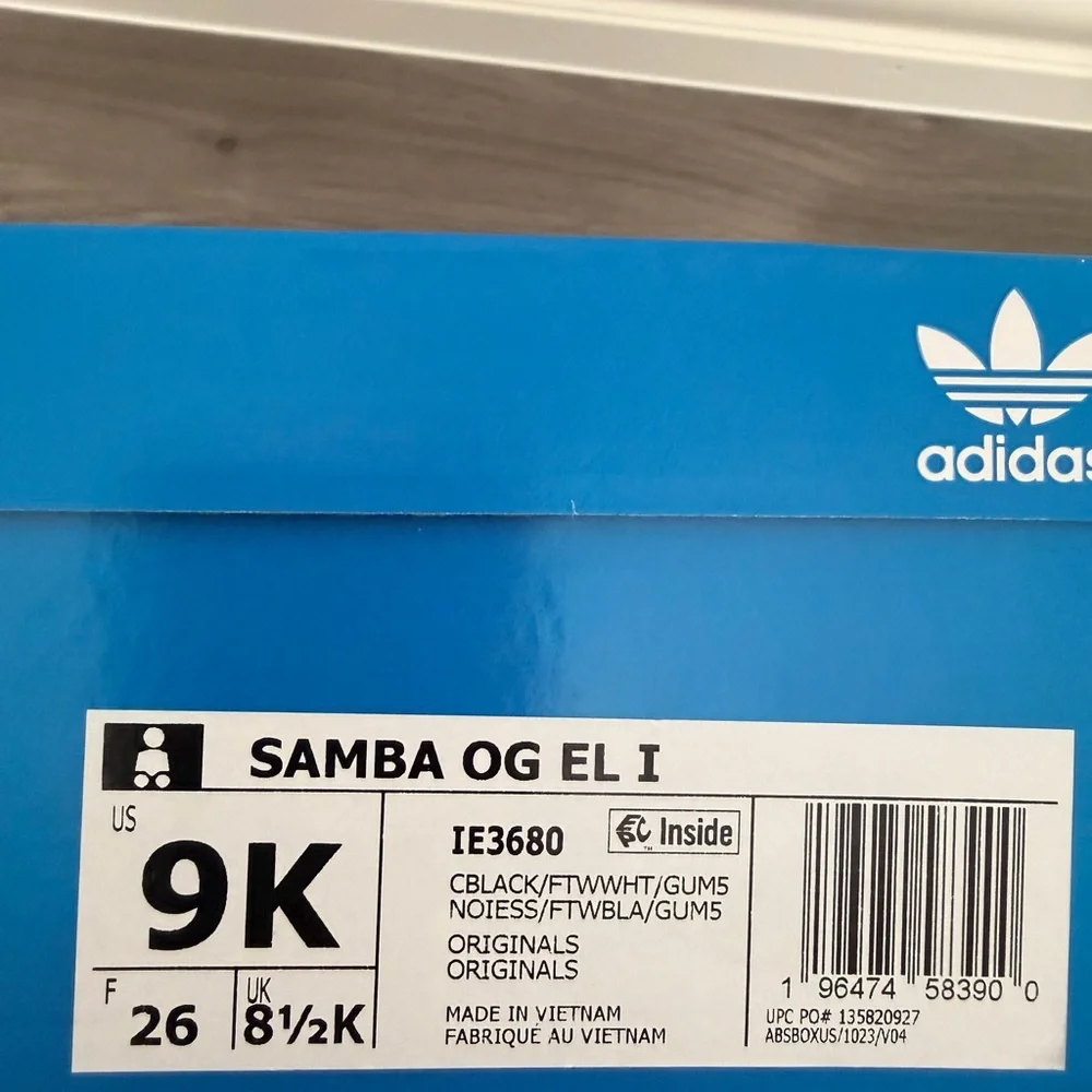 Adidas Kids Samba OG Black with White Stripes Size 9K(little kids) - Picture 5 of 5
